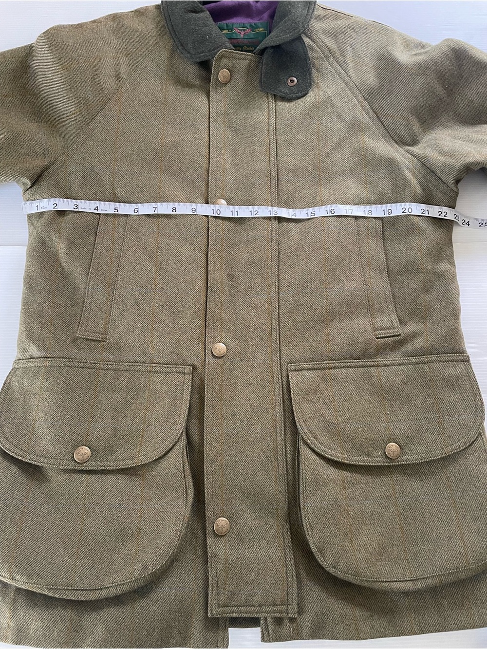 Chrysalis Chiltern Wool Field Coat Olive W/ Purple Lining Men’s Med - Picture 14 of 16
